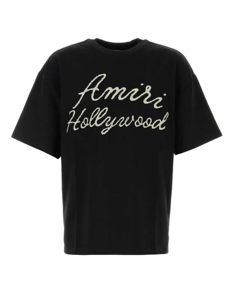 Amiri T-Shirt mit Logo-Stickerei - Schwarz Schwarz