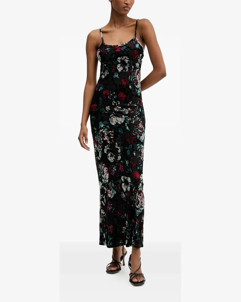 Desigual floral-print maxi dress - Schwarz Schwarz