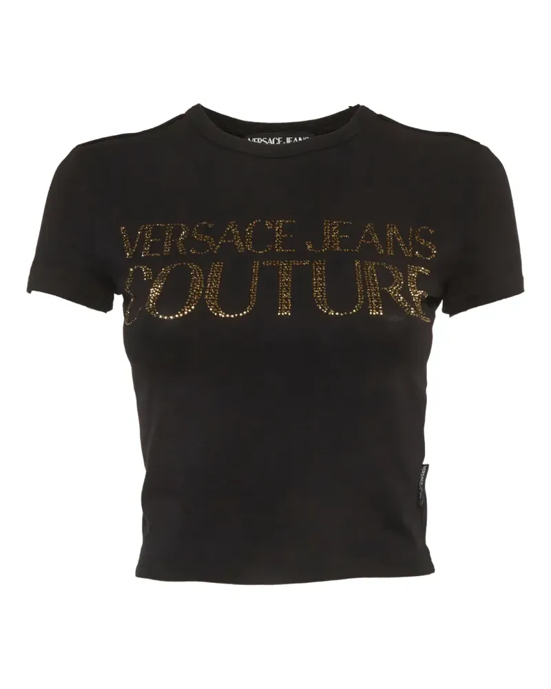 Versace Jeans T-Shirt mit verziertem Logo - Schwarz Schwarz