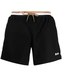 HUGO BOSS Badeshorts mit Logo-Print Braun