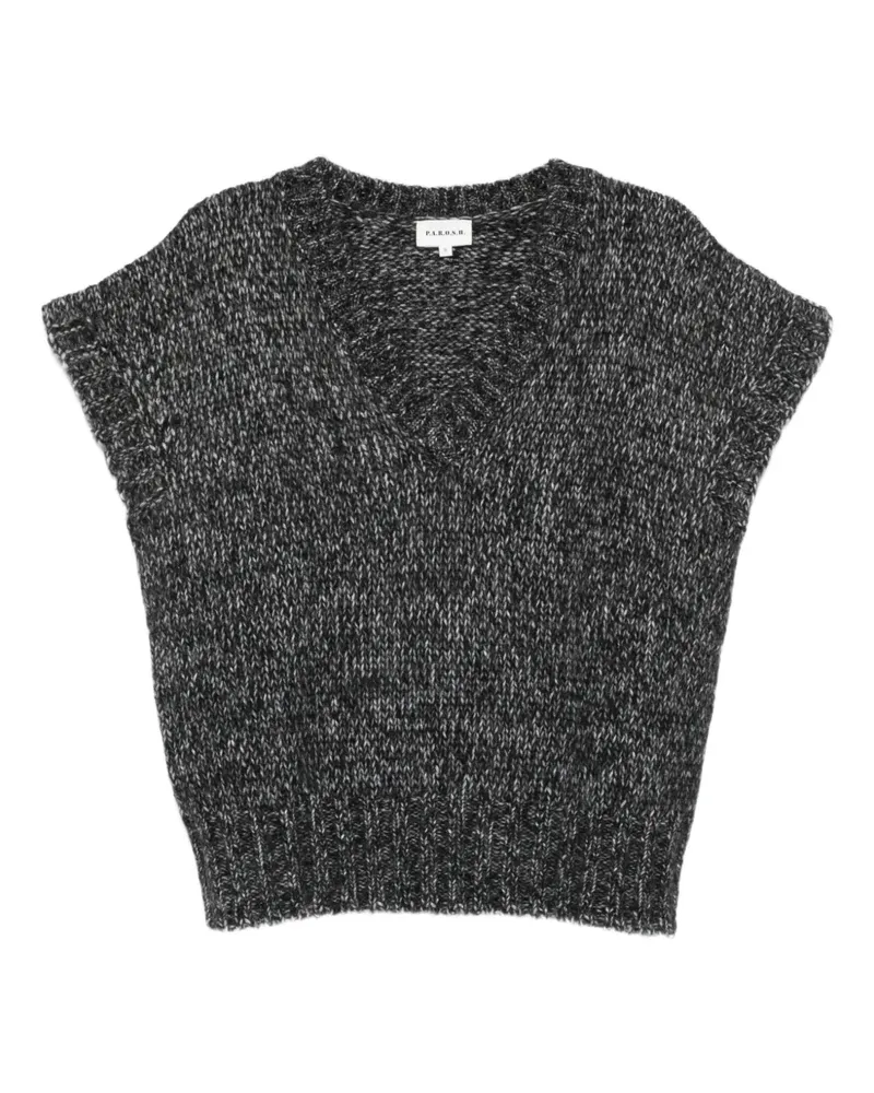 P.A.R.O.S.H. P.A.R.O H. V-neck short-sleeve top - Grau Grau