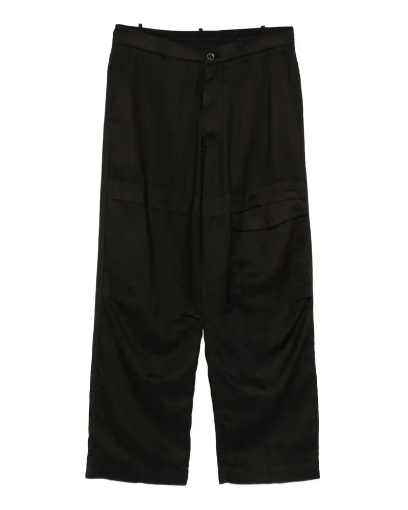 Masnada Cargohose mit Knöpfen - Schwarz Schwarz