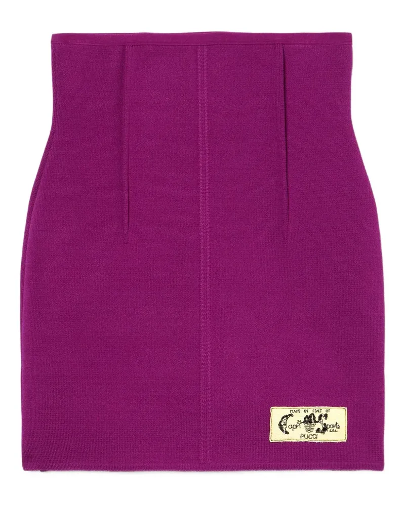 Emilio Pucci Rock mit Logo-Stickerei - Violett Violett