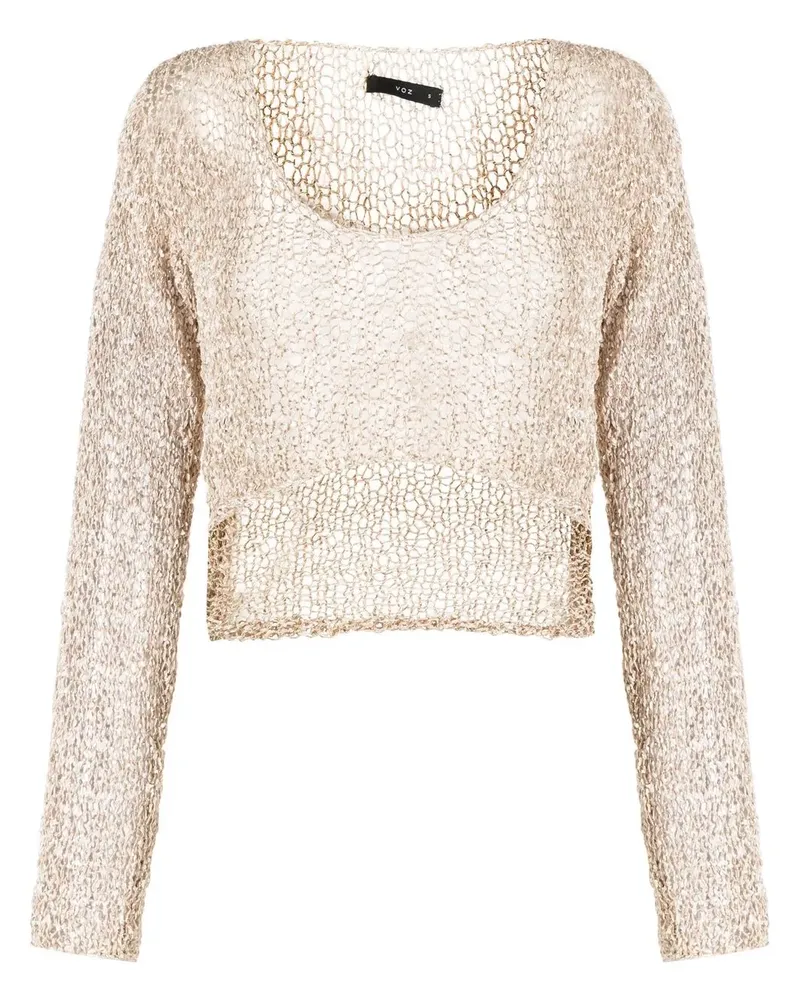 VOZ Cropped-Pullover - Braun Braun