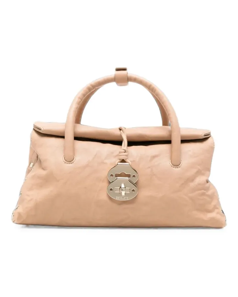 Zanellato Kleine Dotta Tote Bag aus gekörntem Leder - Nude Nude