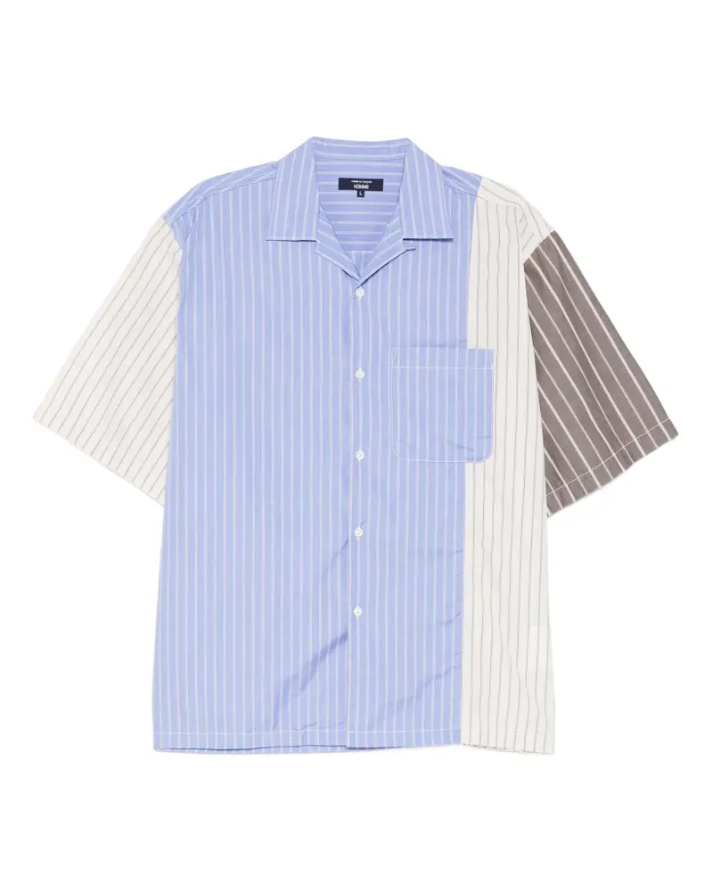 Comme des Garçons striped panelled shirt - Blau Blau