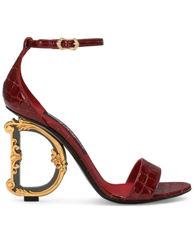 Dolce & Gabbana Sandalen mit barockem D&G-Absatz - Rot Rot