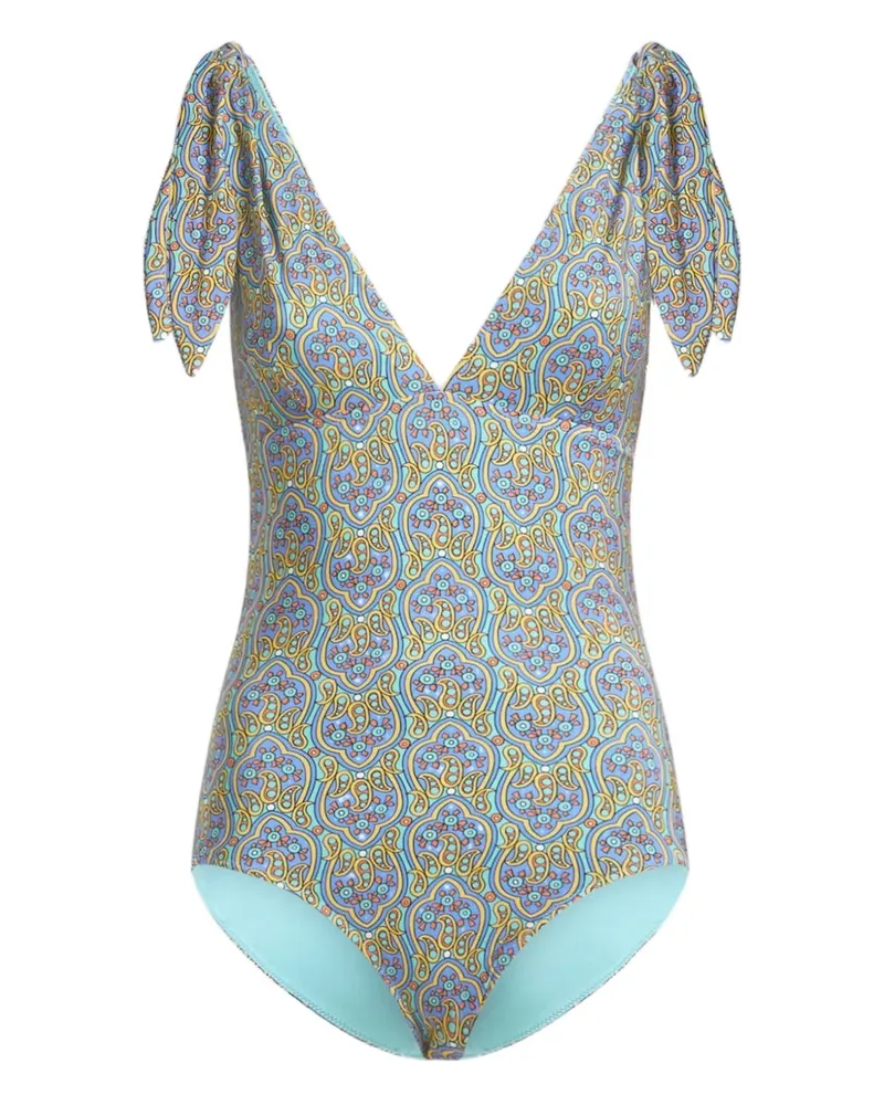 Etro Badeanzug mit Schleifenverschluss - Blau Blau