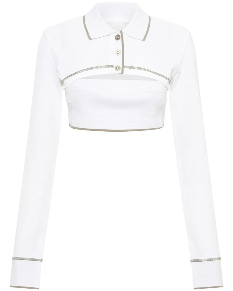 Dion Lee Cropped-Top mit Poloshirtkragen - Weiß Weiß