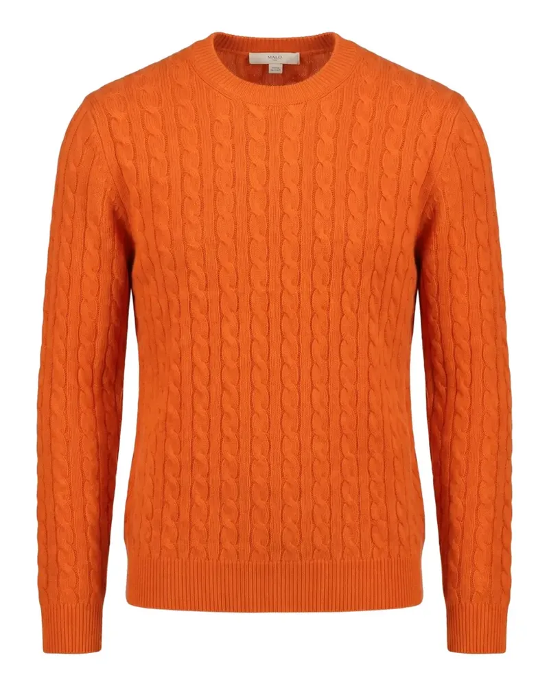 Malo Kaschmirpullover mit Zopfmuster - Orange Orange