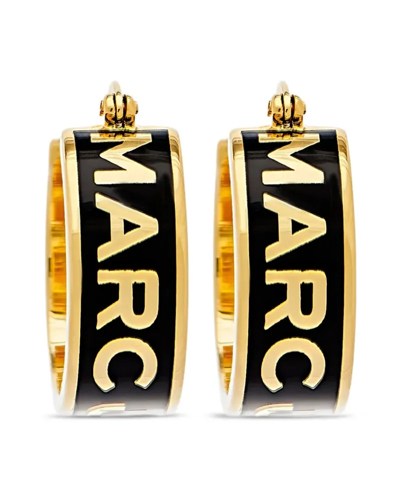 Marc Jacobs The Button Emaille-Creolen mit Logo - Gold Gold