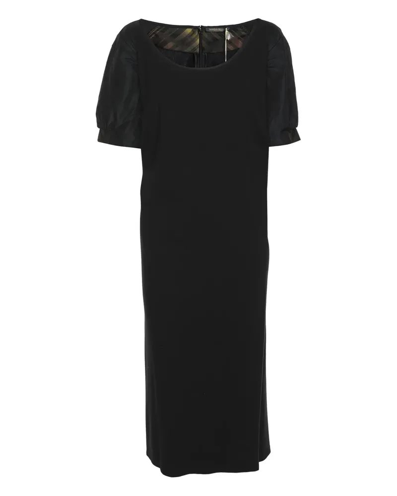 Marina Rinaldi puff-sleeved jersey dress - Schwarz Schwarz
