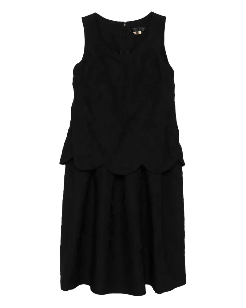 Comme des Garçons scalloped-detail midi dress - Schwarz Schwarz