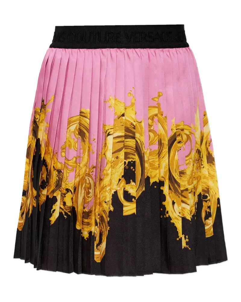 Versace Jeans Kurzer Faltenrock mit Print - Rosa Rosa