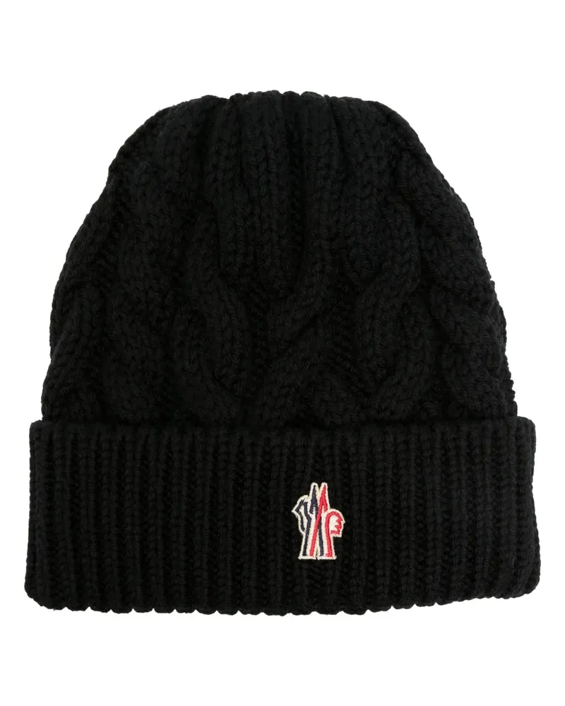 Moncler Beanie mit Zopfmuster - Schwarz Schwarz