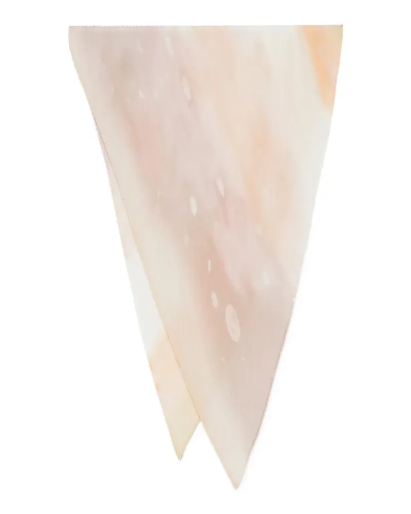 Issey Miyake Plissierter Schal mit abstraktem Print - Nude Nude