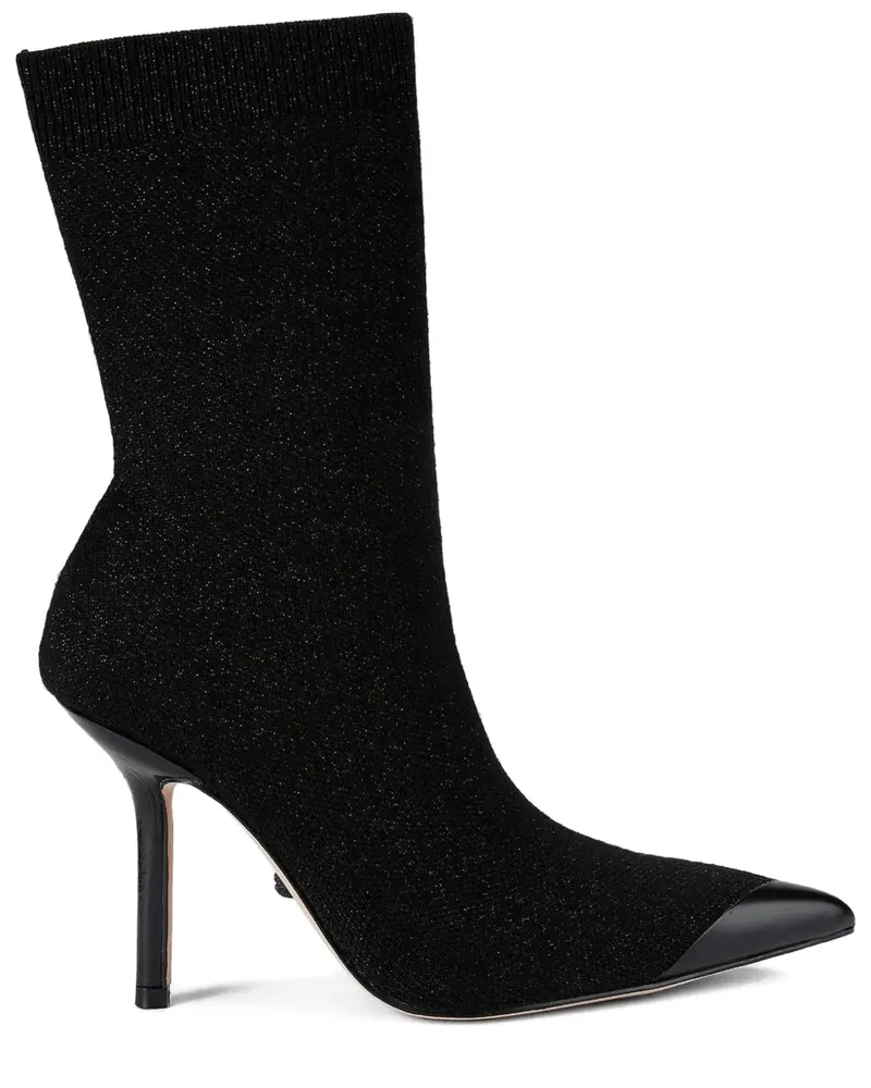 Kurt Geiger Regent Point Sock-Boots mit Metallic-Spitze 95mm - Schwarz Schwarz