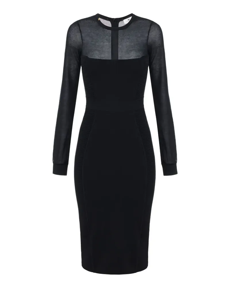 Elisabetta Franchi Strickkleid mit 3D-Effekten - Schwarz Schwarz