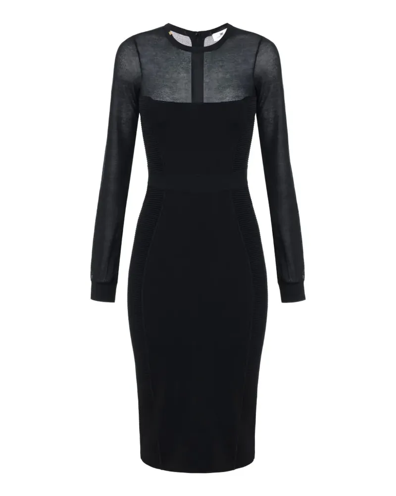 Elisabetta Franchi Strickkleid mit 3D-Effekten - Schwarz Schwarz
