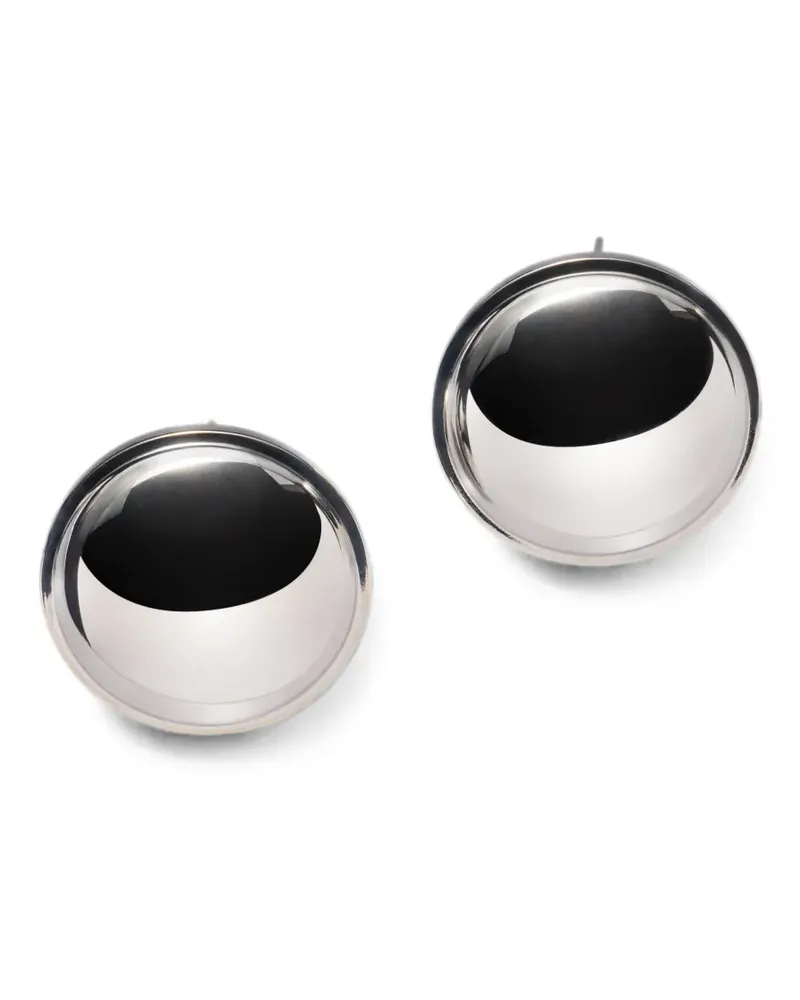 Christophe Lemaire Witch Mirror earrings in brass - Silber Silber
