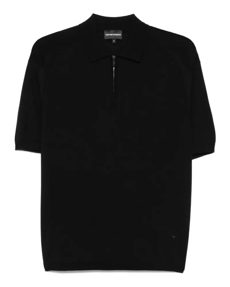 Emporio Armani Poloshirt mit Reißverschluss - Schwarz Schwarz