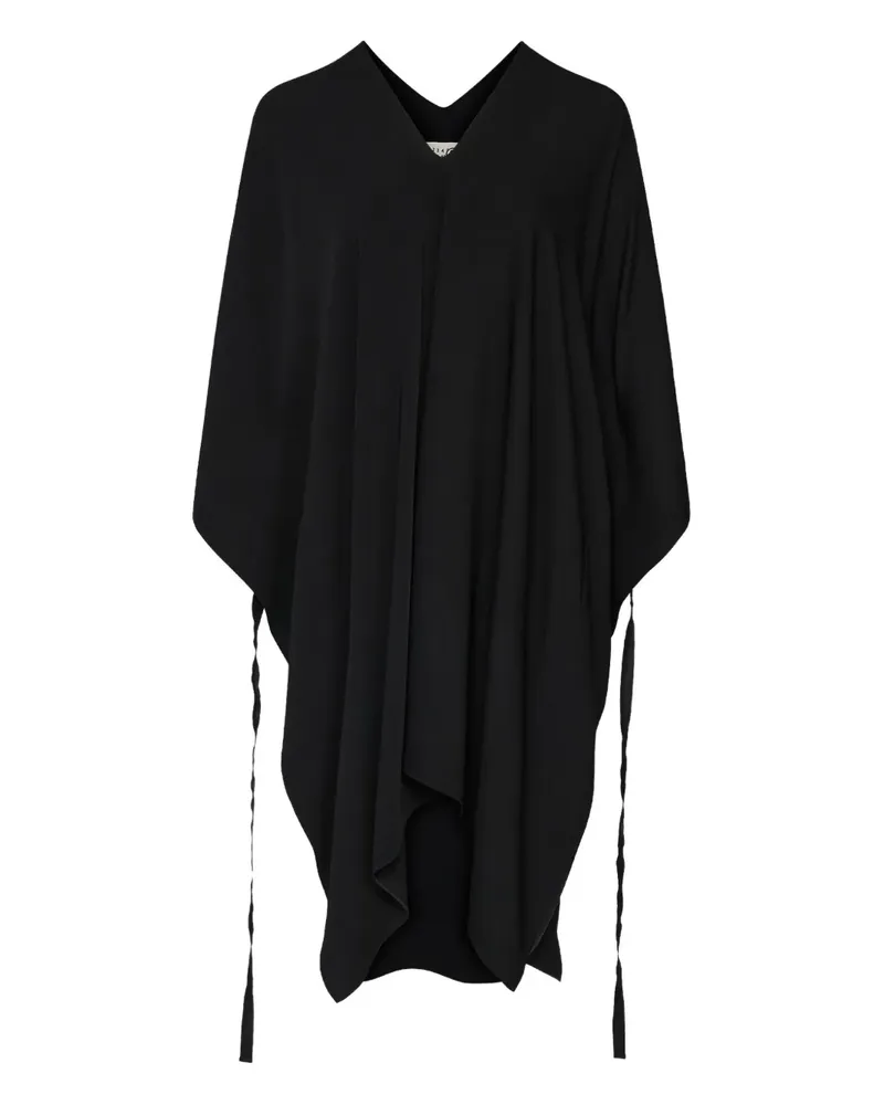 Maison Margiela Midikleid mit V-Ausschnitt - Schwarz Schwarz