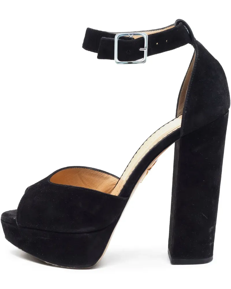 Charlotte Olympia Pre-owned Plateau-Sandalen aus Wildleder 140mm - Schwarz Schwarz