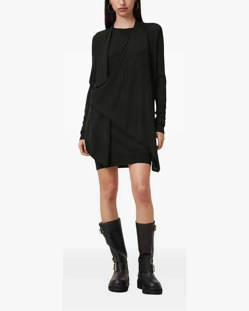 AllSaints Drapiertes Minikleid mit Reißverschluss - Schwarz Schwarz