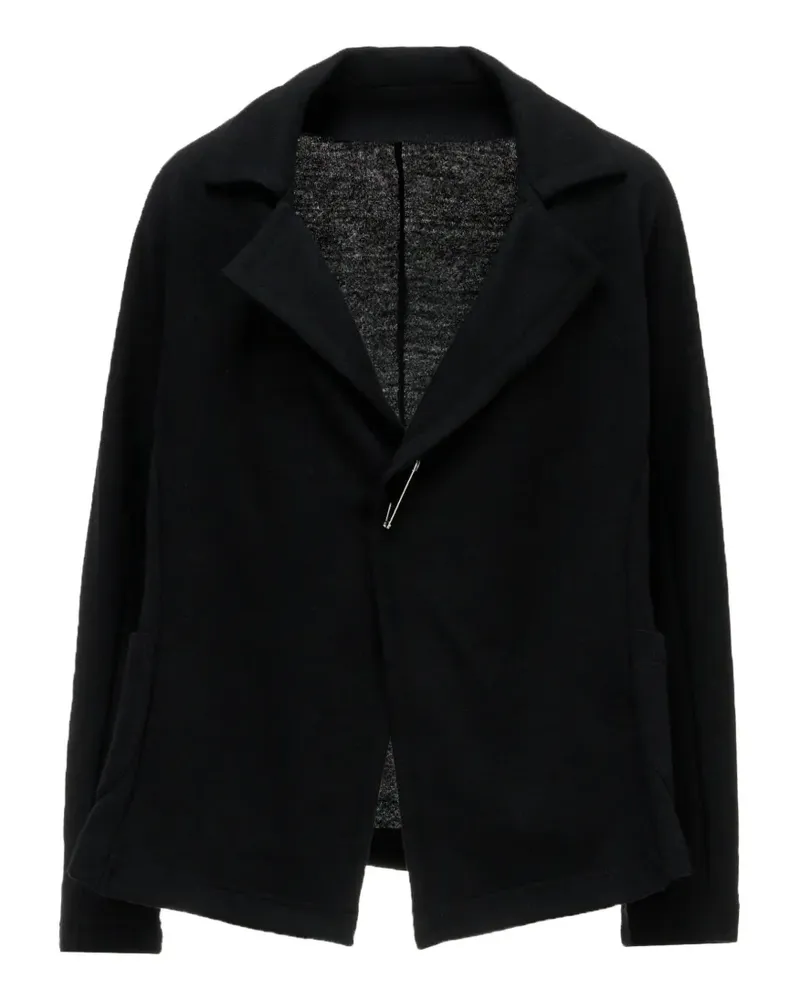 Yohji Yamamoto safety-pin notched-lapel blazer - Schwarz Schwarz