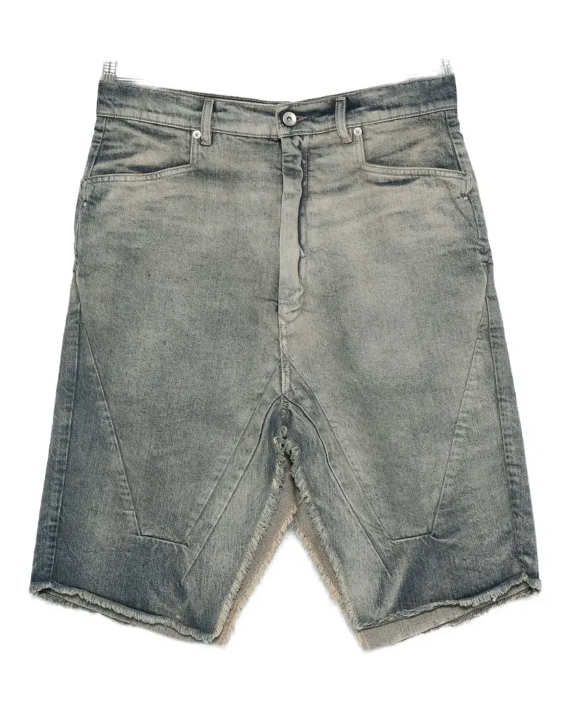 Rick Owens frayed-panelled denim skirt - Nude Nude