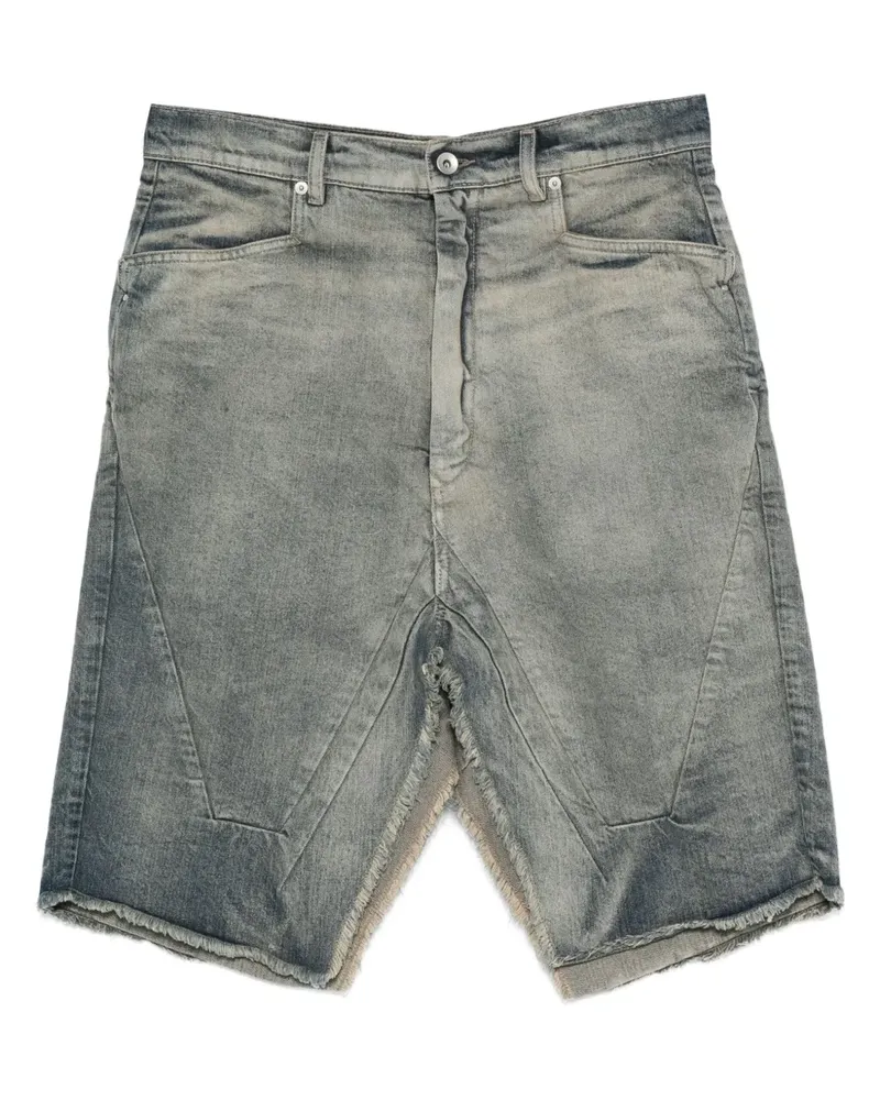 Rick Owens frayed-panelled denim skirt - Nude Nude