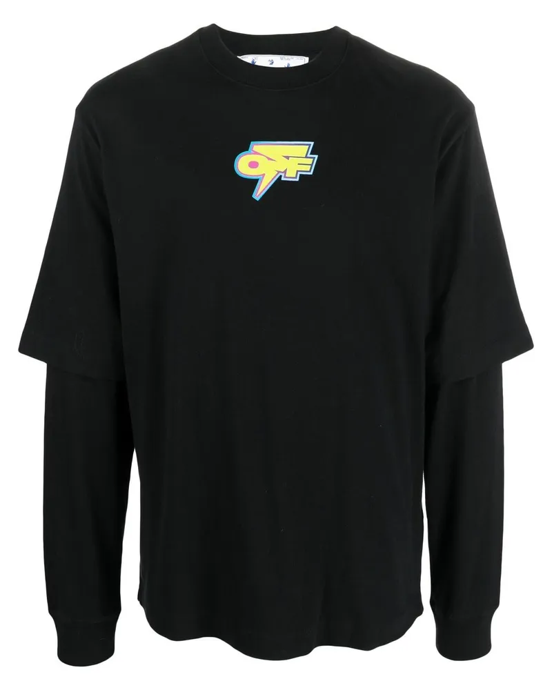 OFF-WHITE T-Shirt mit Logo-Print - Schwarz Schwarz