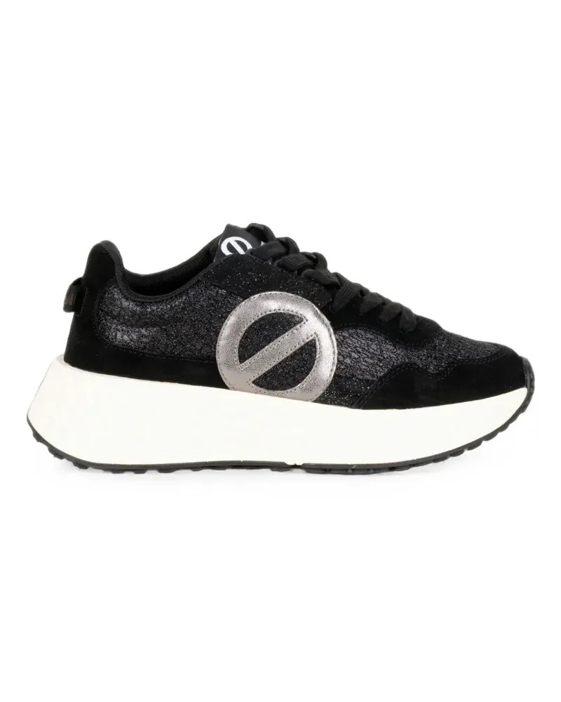 No Name Carter Sneakers mit Glitter-Detail und Logo-Patch - Schwarz Schwarz