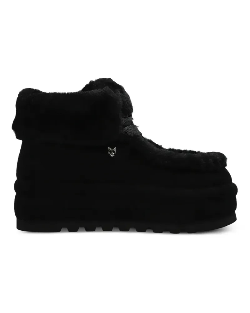 Naked Wolfe Bambi Wildlederstiefeletten mit Shearling-Besatz - Schwarz Schwarz
