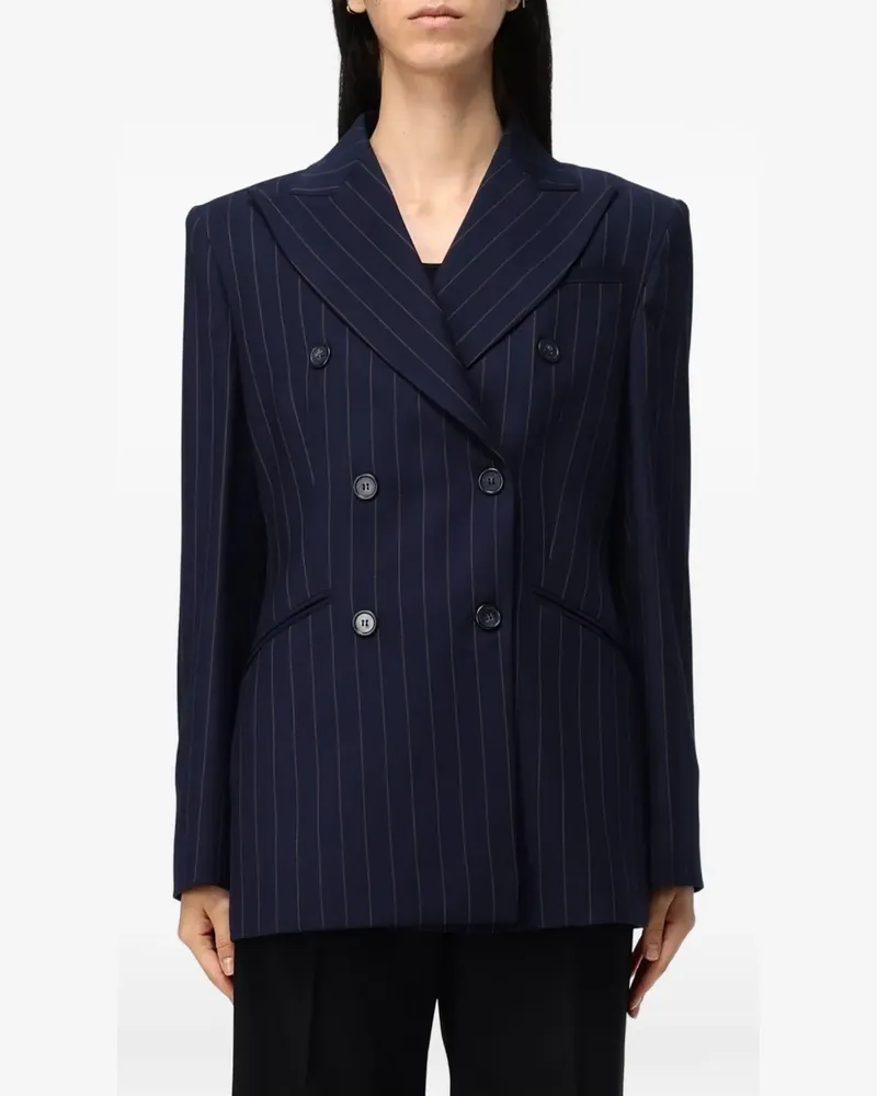 Hanita pinstripe double-breasted blazer - Blau Blau