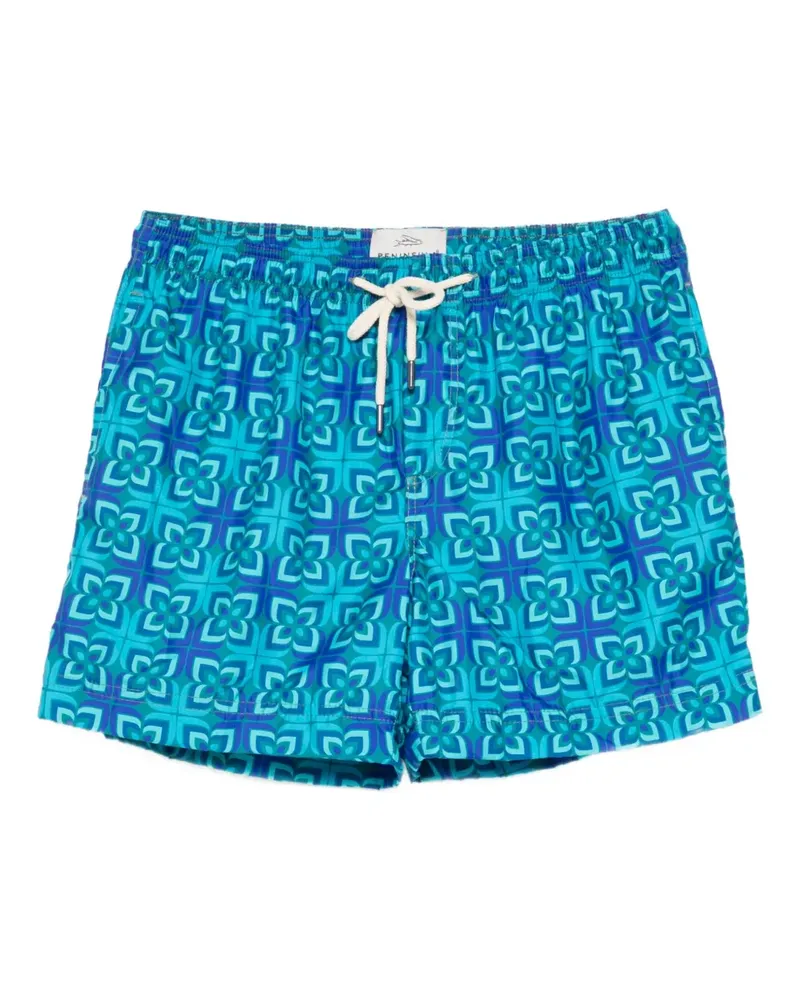 PENINSULA Badeshorts mit geometrischem Muster - Blau Blau