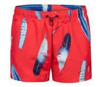 x Arena Feathers-print swim shorts