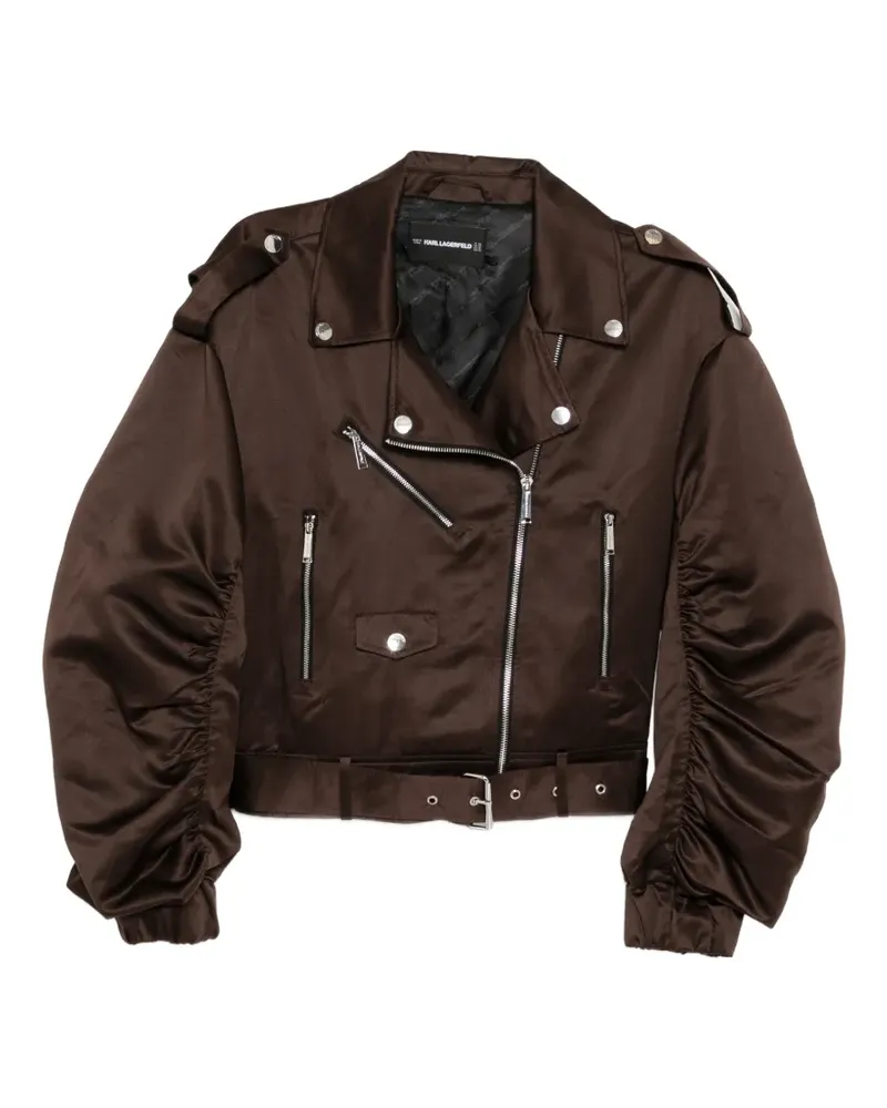 Karl Lagerfeld satin biker jacket - Braun Braun
