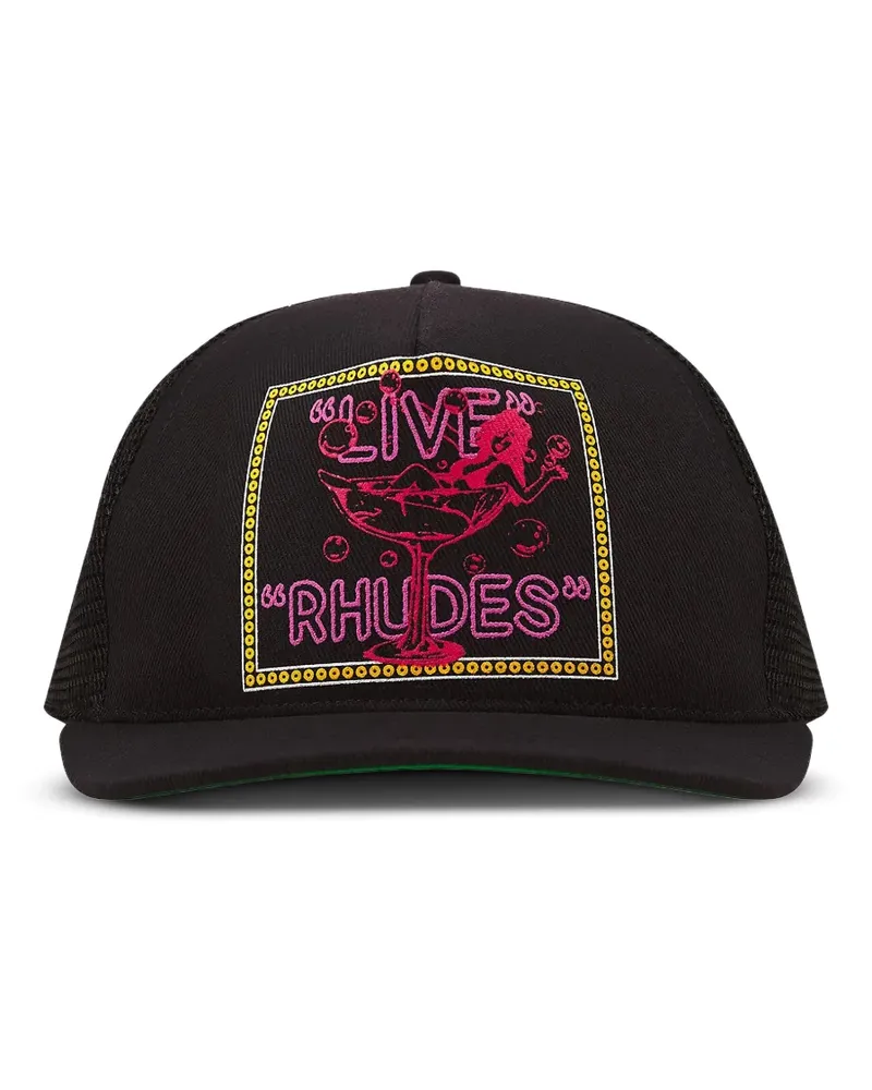 RHUDE Live Trucker-Hut mit grafischem Print - Schwarz Schwarz
