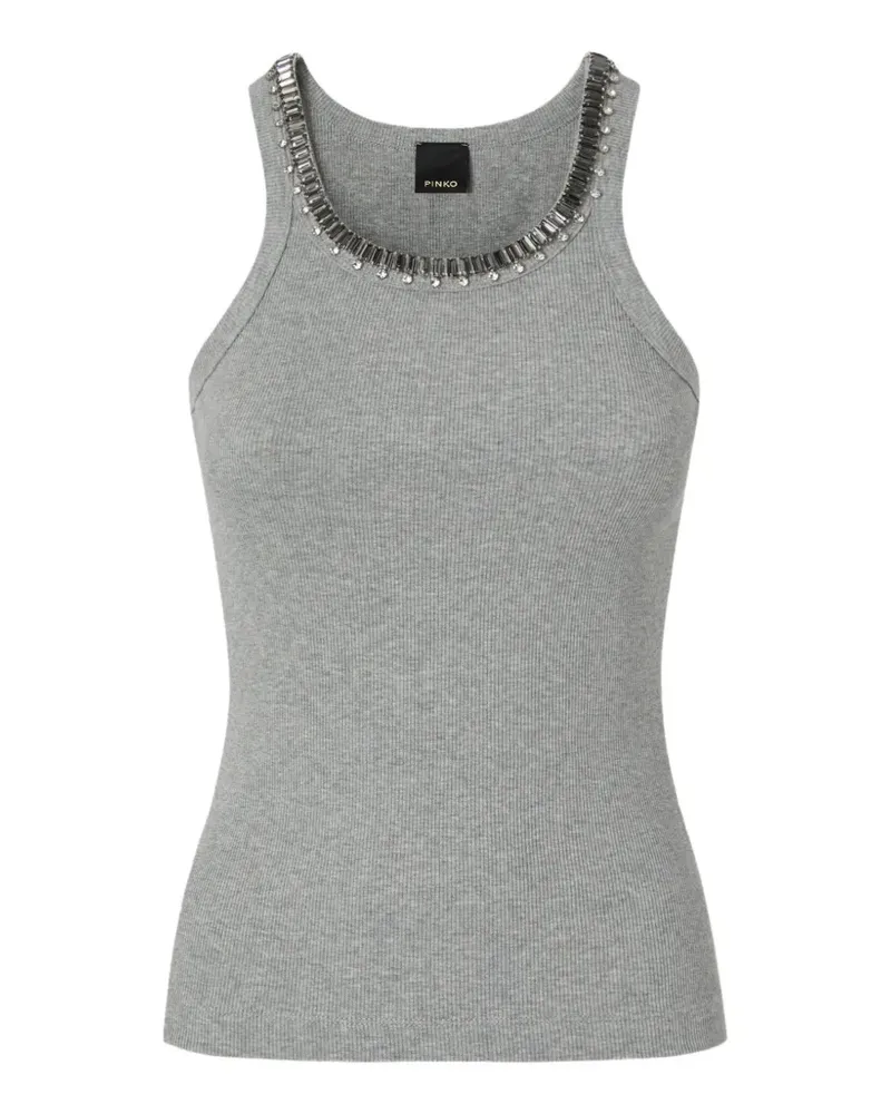 Pinko Top mit Perlen - Grau Grau