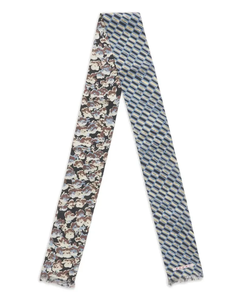 Marni double-sided frayed scarf - Blau Blau