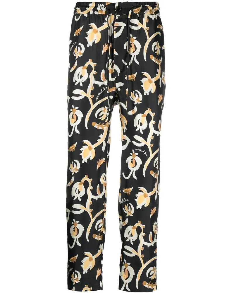 Nanushka Jain Hose mit Blumen-Print - Schwarz Schwarz