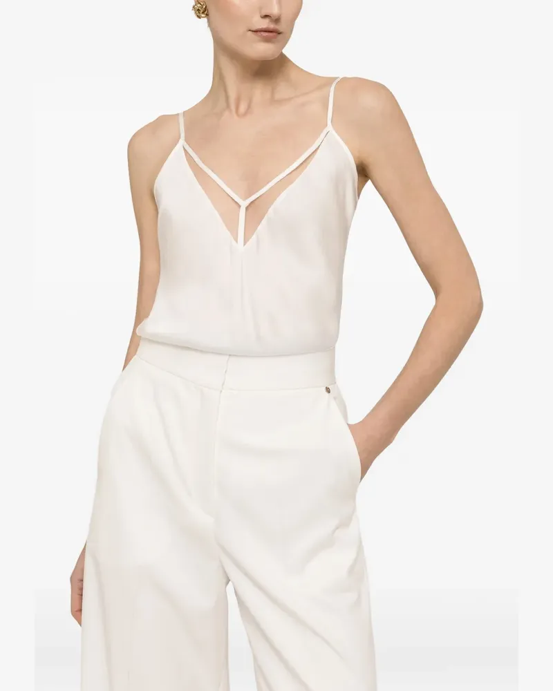 NISSA tulle-insert top - Weiß Weiß