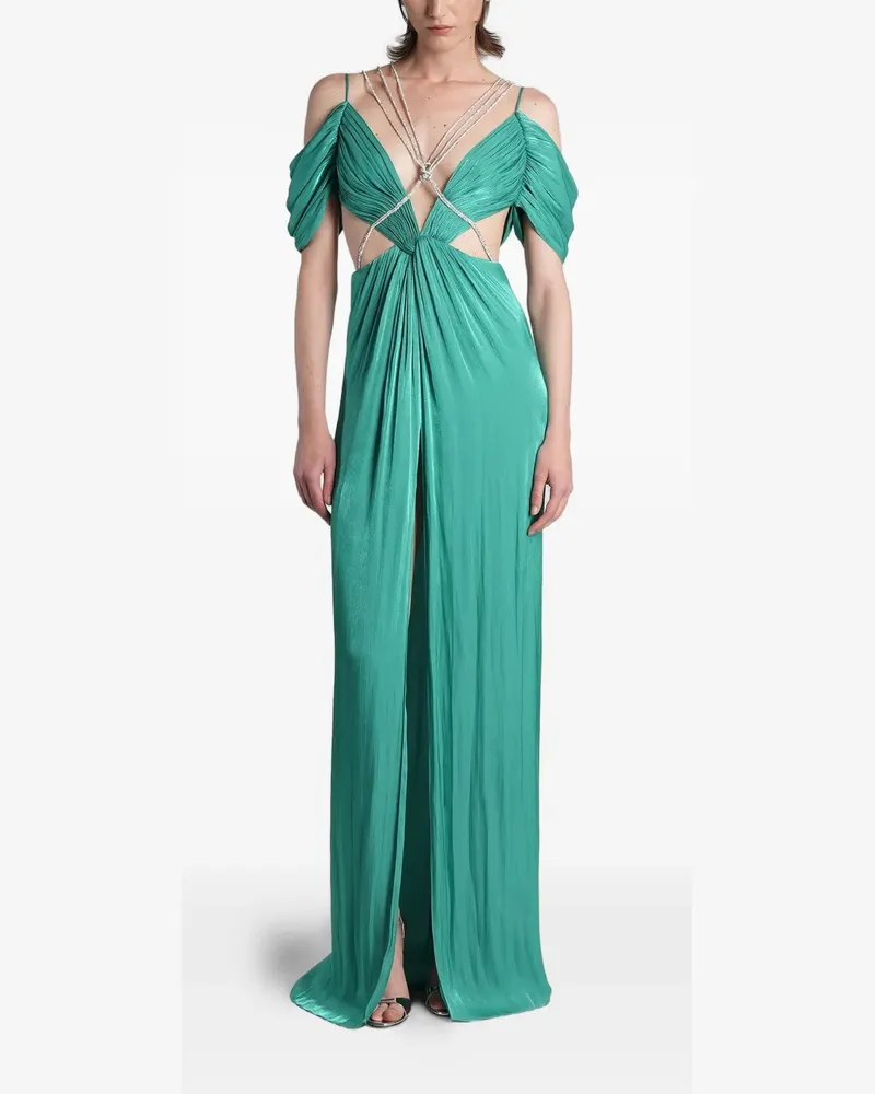 COSTARELLOS Calina cut-out maxi dress - Grün Grün