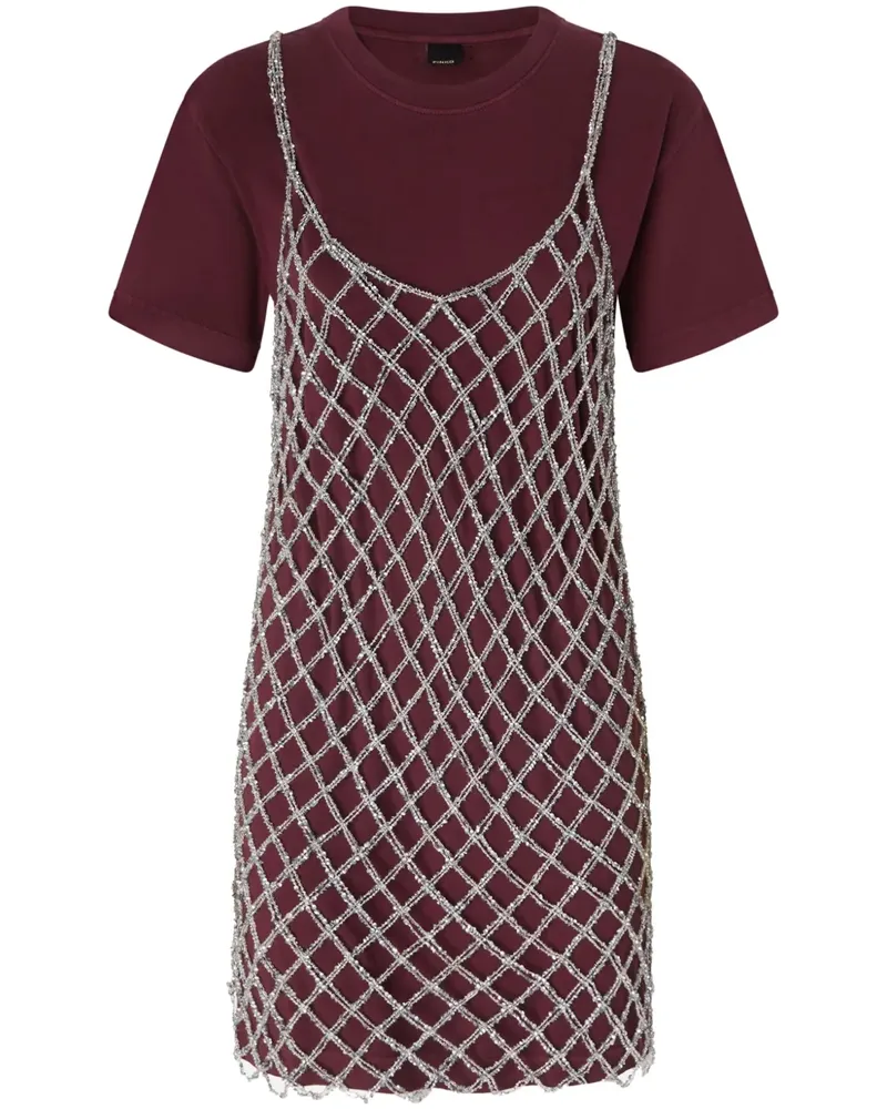 Pinko Midikleid im Layering-Look - Rot Rot