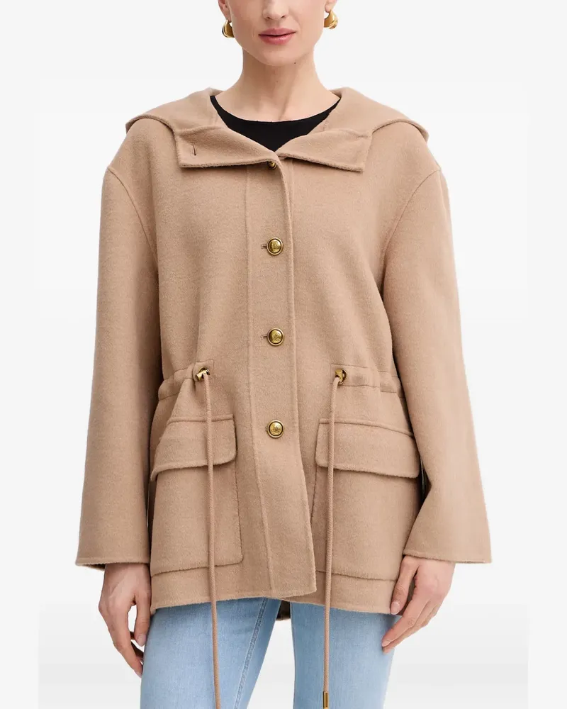 Luisa Spagnoli Vicinato hooded drawstring coat - Nude Nude