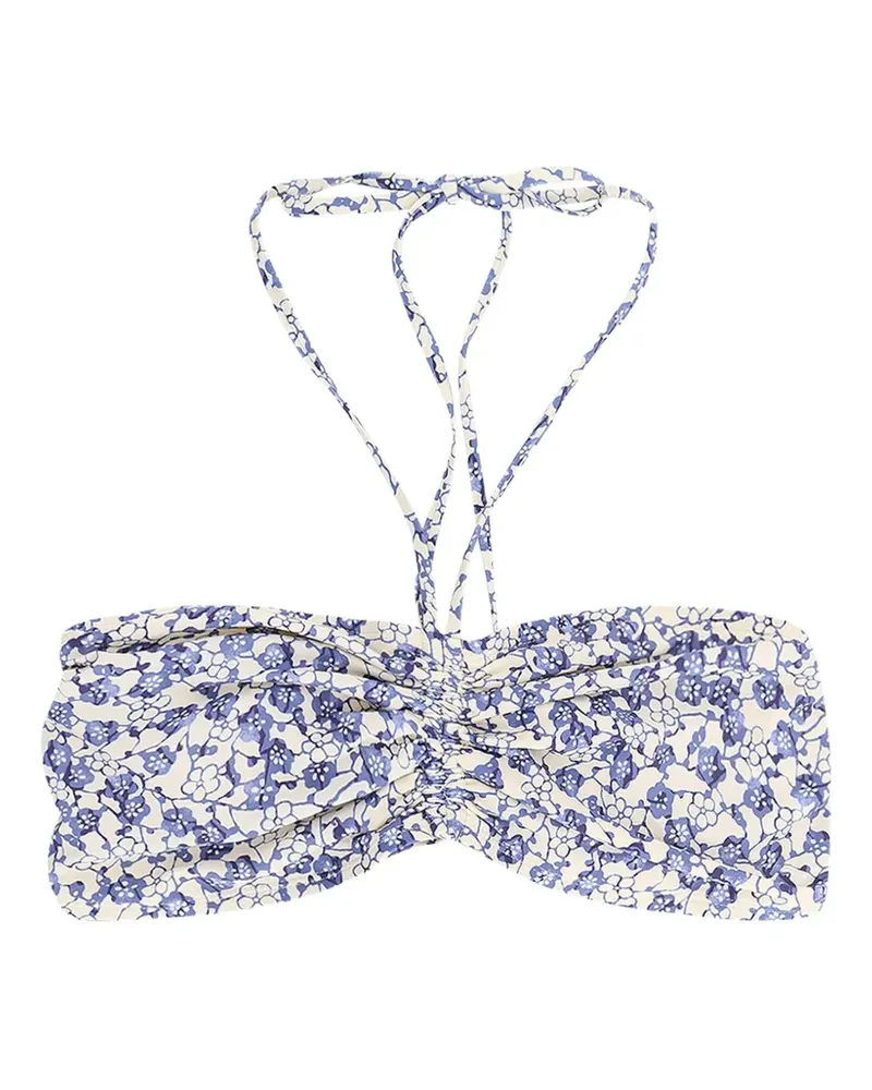 Isabel Marant floral knot bikini top - Blau Blau
