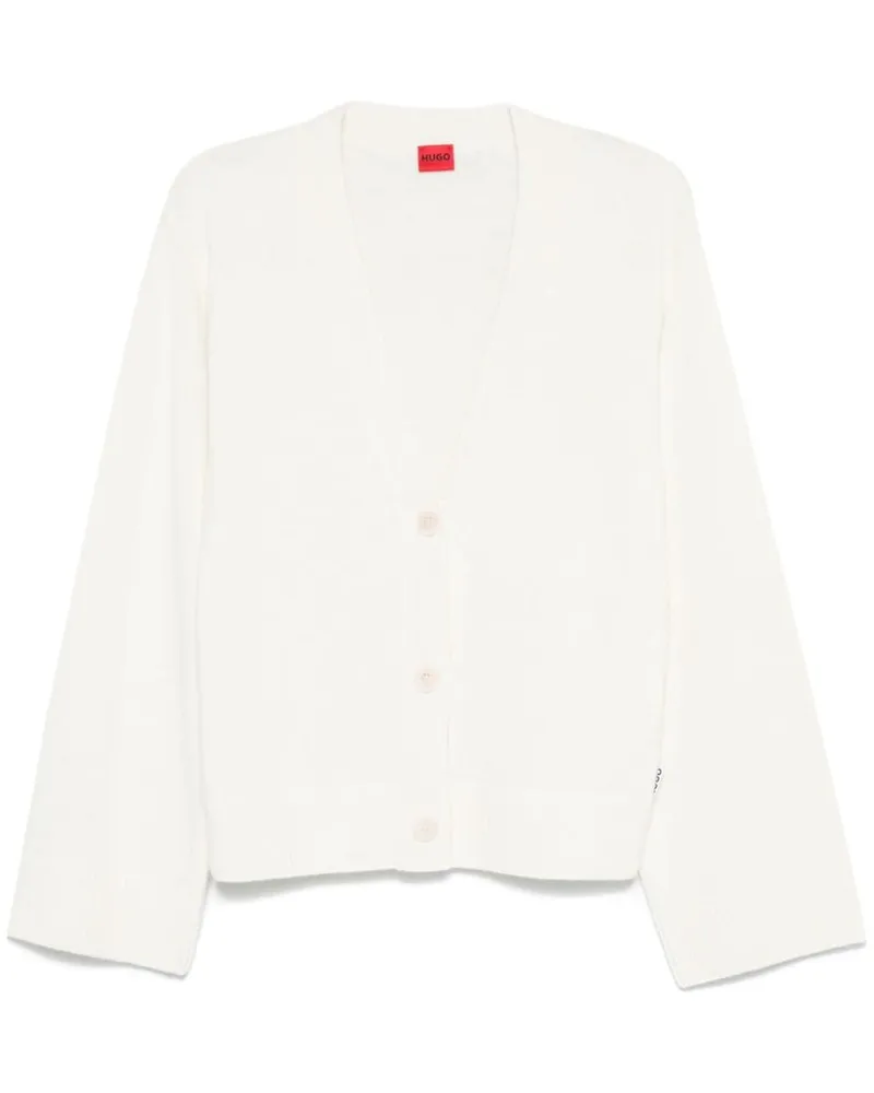 HUGO BOSS Cardigan mit V-Ausschnitt - Weiß Weiß