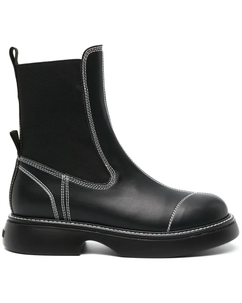 Ganni Klassische Chelsea-Boots Schwarz