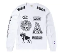 x Aries Sweatshirt mit grafischem Print - Weiß